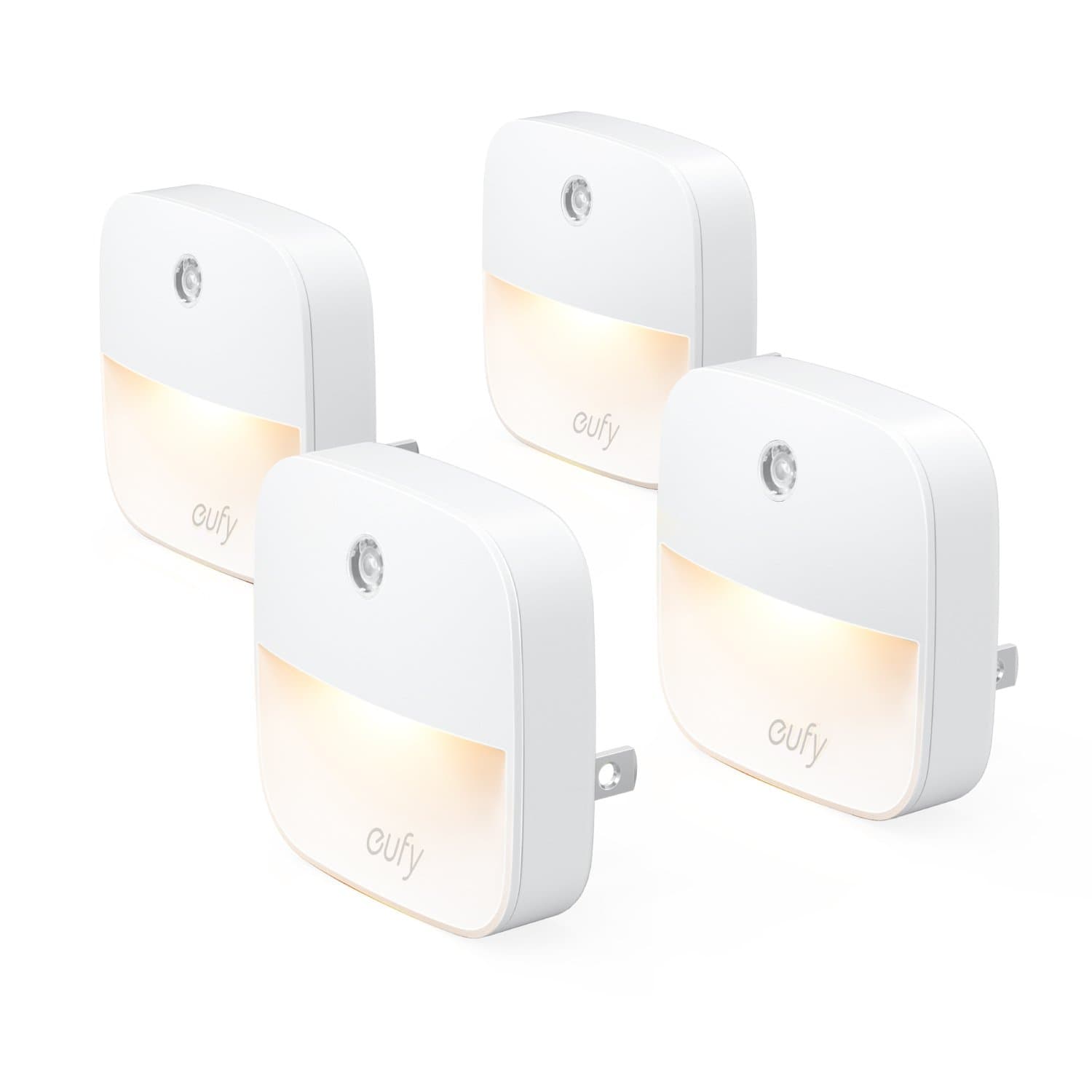 eufy Lumi Plug-in, Dusk-to-Dawn Sensor, Warm White LED Night Light (Pack of 4)