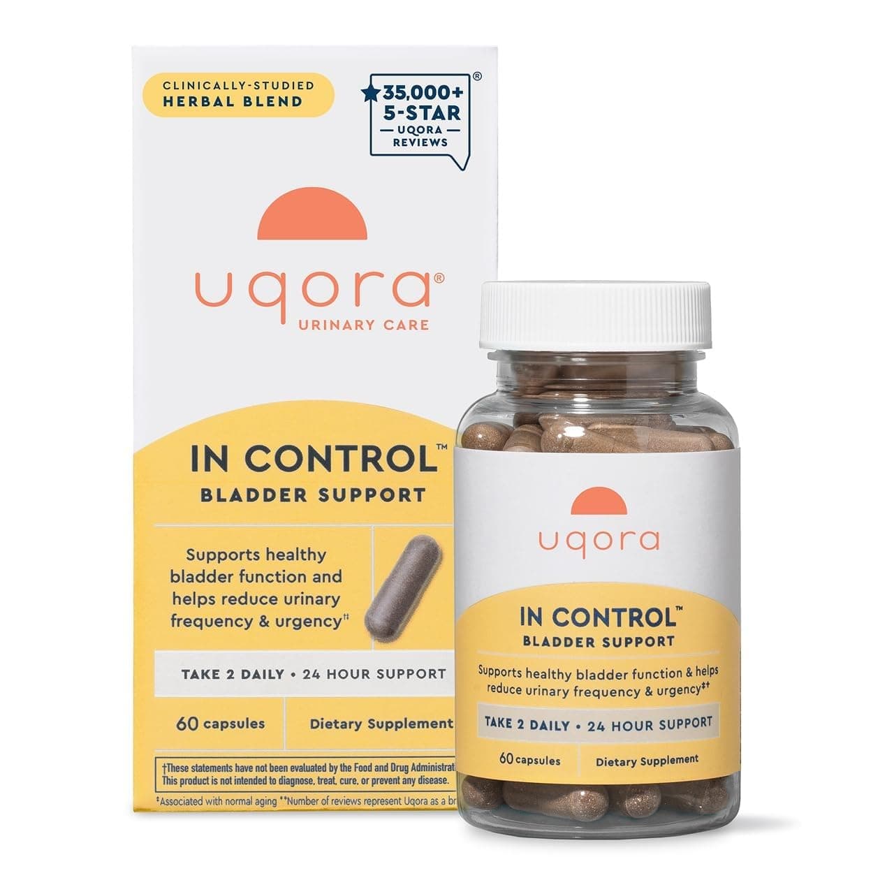 in Control Bladder Support - Daily Bladder Care & Support for Urinary Comfort - Made with botanicals, Like Horsetail & Spicebush - Gluten-Free & Vegetarian - 60 Capsules