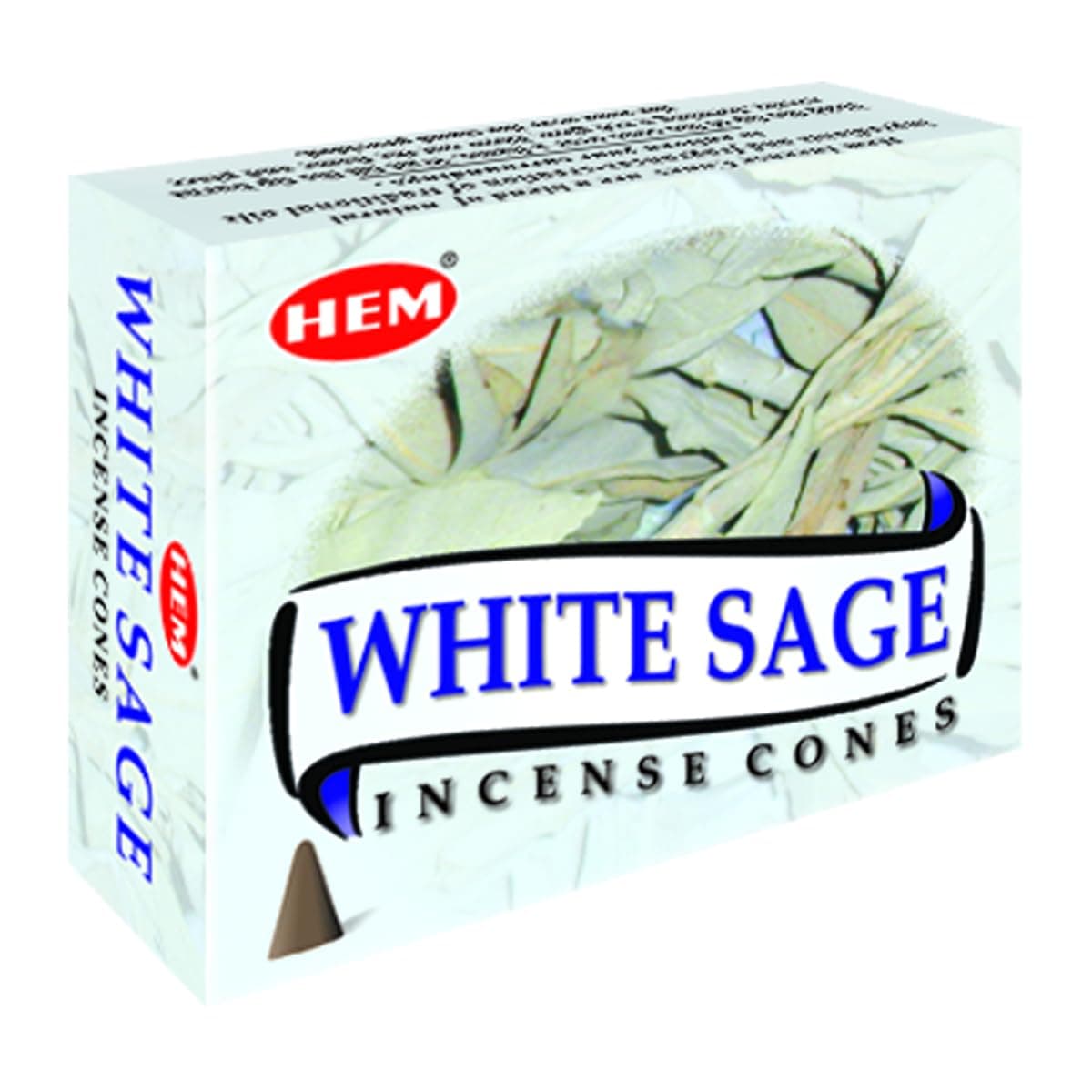 HEM White Sage Incense Cones – 12 Boxes × 10 Cones Each – Natural Smudging Aromatherapy for Cleansing, Purification, Meditation & Removing Negative Energy