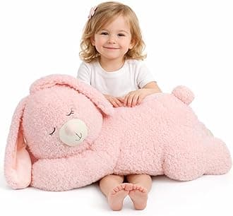 32" Big Bunny Stuffed Animal, Giant Pink Rabbit Plush Toy Gift for Kids