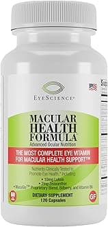 EyeScience – Macular Health Formula – Capsules – Complete Nutritional Supplement for Eye Health - Contains Lutein, Zeaxanthin, Vitamin C, D, E & B6 (120 Count)