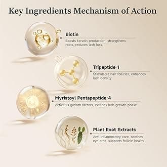 Eyelash Growth Serum and Eyebrow Enhancer Serum, Eye Lash Boost for Longer Thicker Lashes, Nourish Lash and Eyebrow with Amino Acids, 5 mL for 6 Month Supply (Pack of 2)