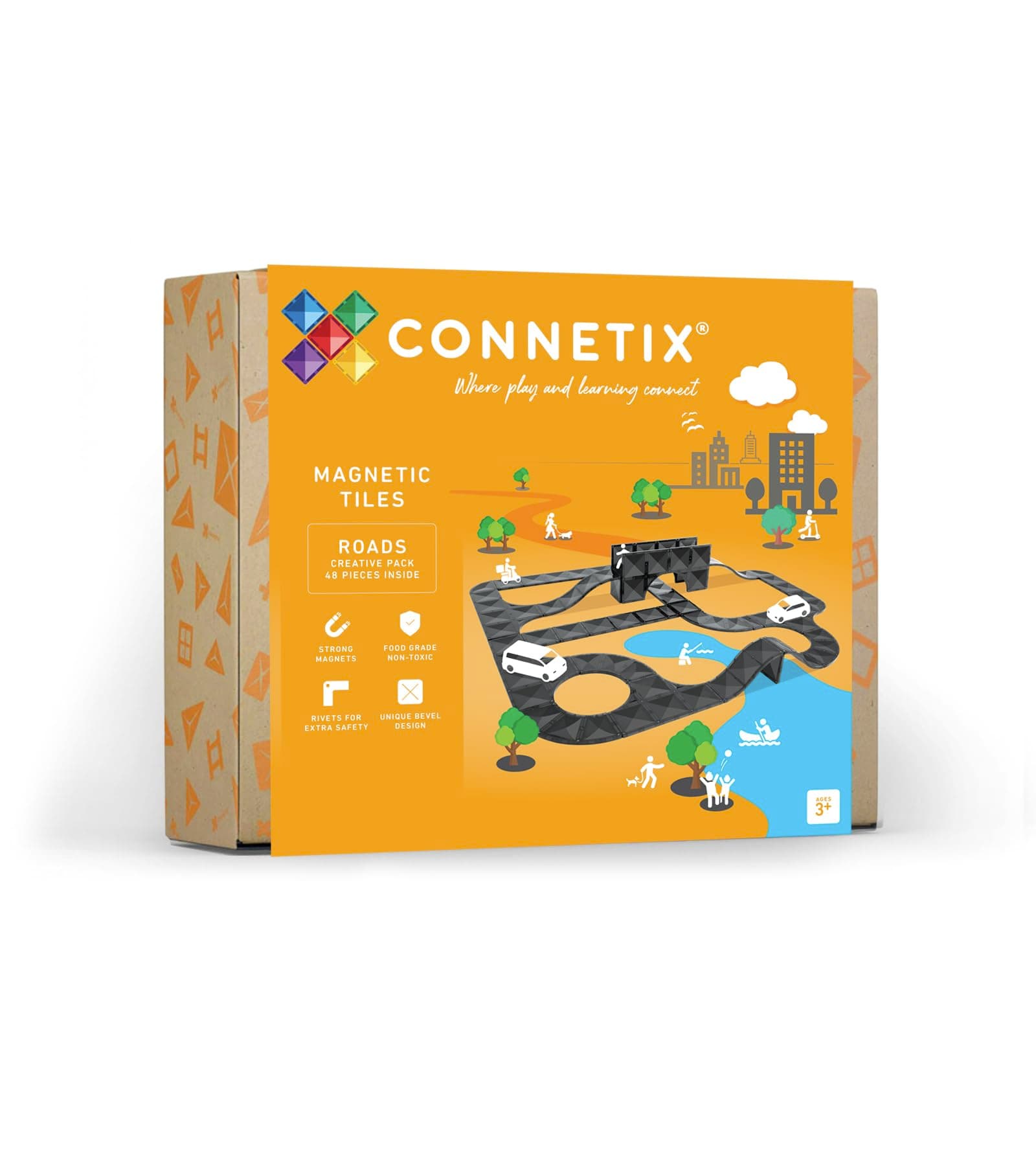 Magnetic Tiles Roads Creative Pack, 48 Pieces