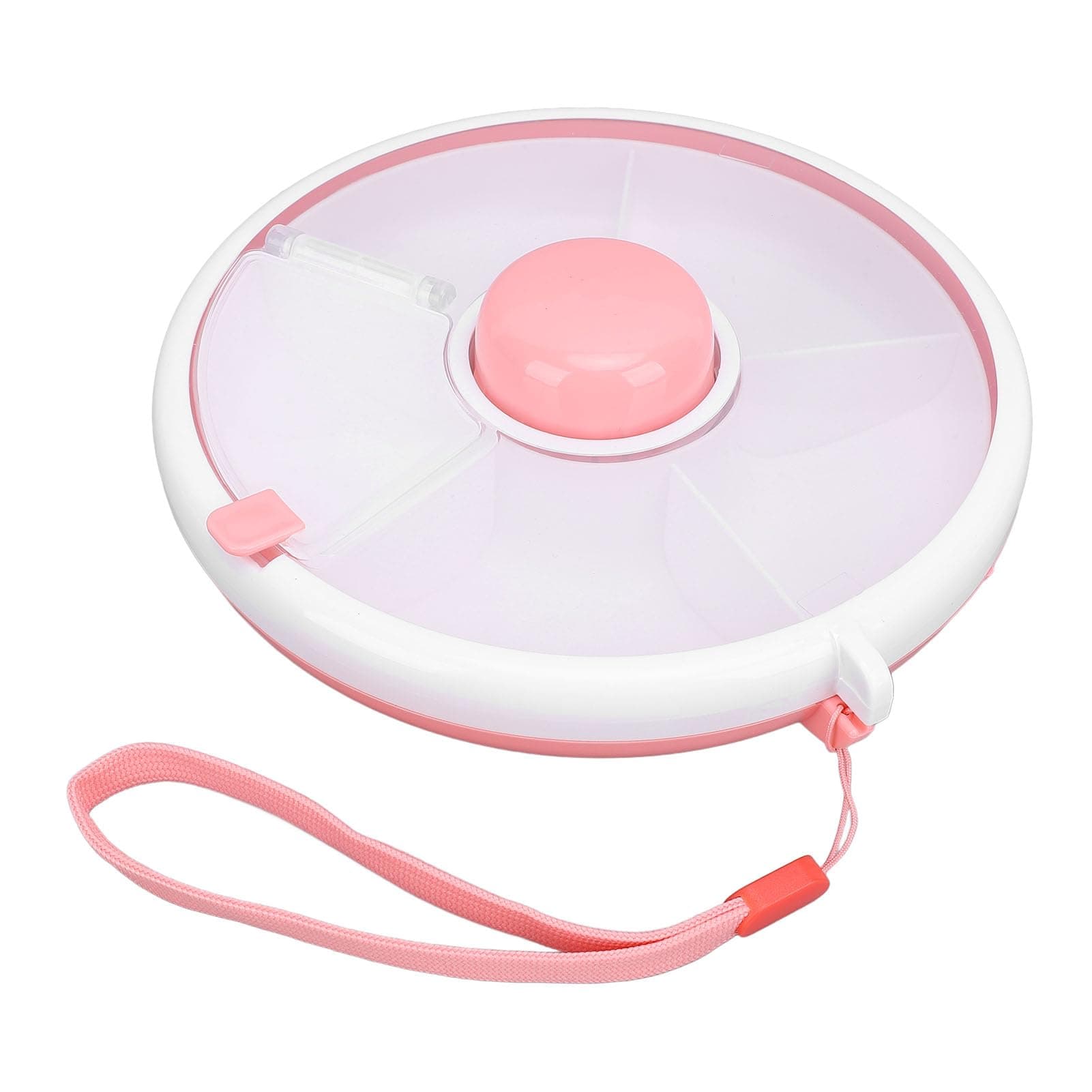 Snack Spinner, 5 Compartments Snack Container with Lid, Reusable Lunch Container Leakproof, SpillProof, Fruit,Veggie Snack Box for Toddlers, Babies, Home, Travel, Dishwasher