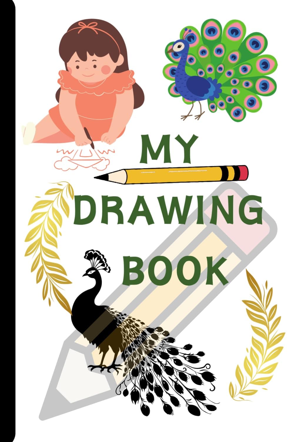 M Y D R A W I N G B O O K: Peacocks Colouring Book: Beautiful birds and perfect plumes. Anti-stress colouring