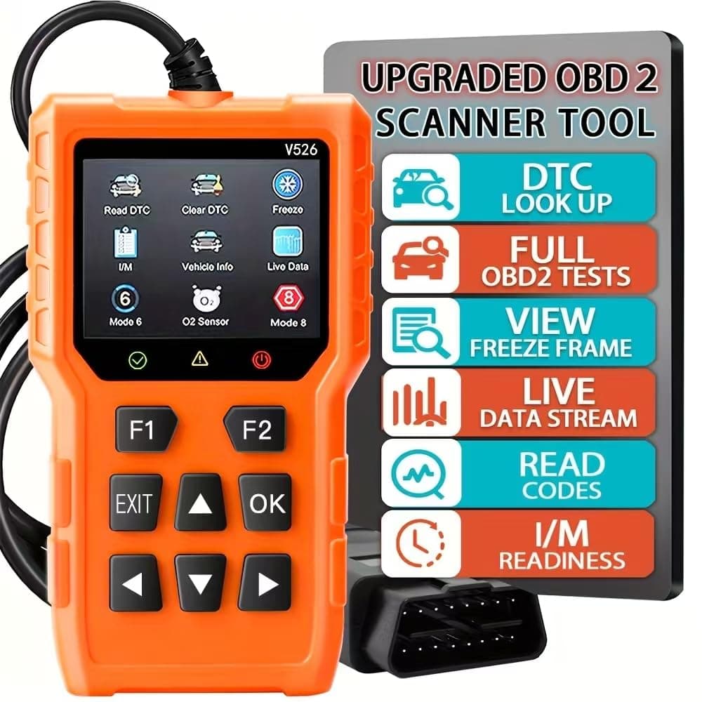 V526 OBD2 Scanner Code Reader, Check Engine Light Diagnostic Tool, Battery Voltage Tester, Compatible with Cars & Trucks Since 1996