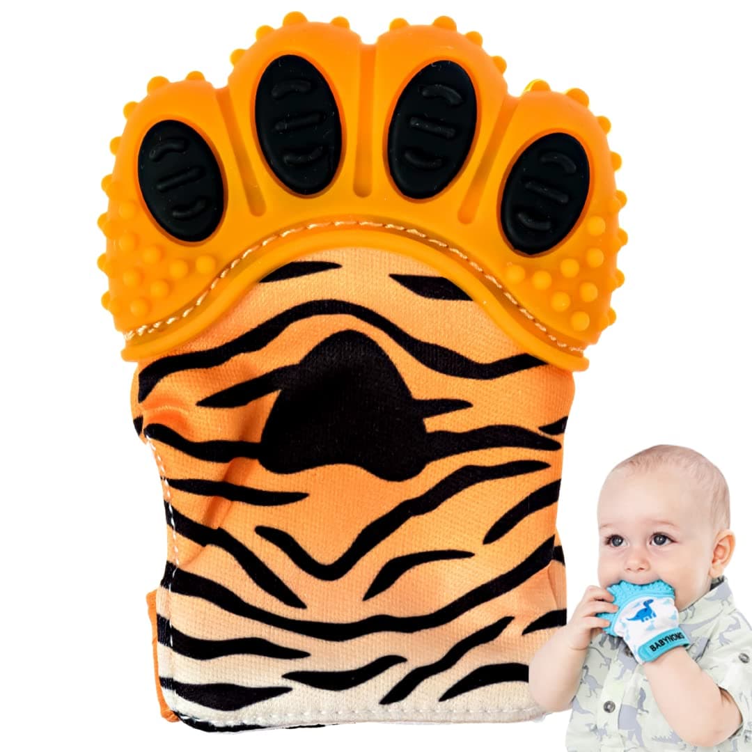 Teething Mitten | Orange Tiger Teething Paw