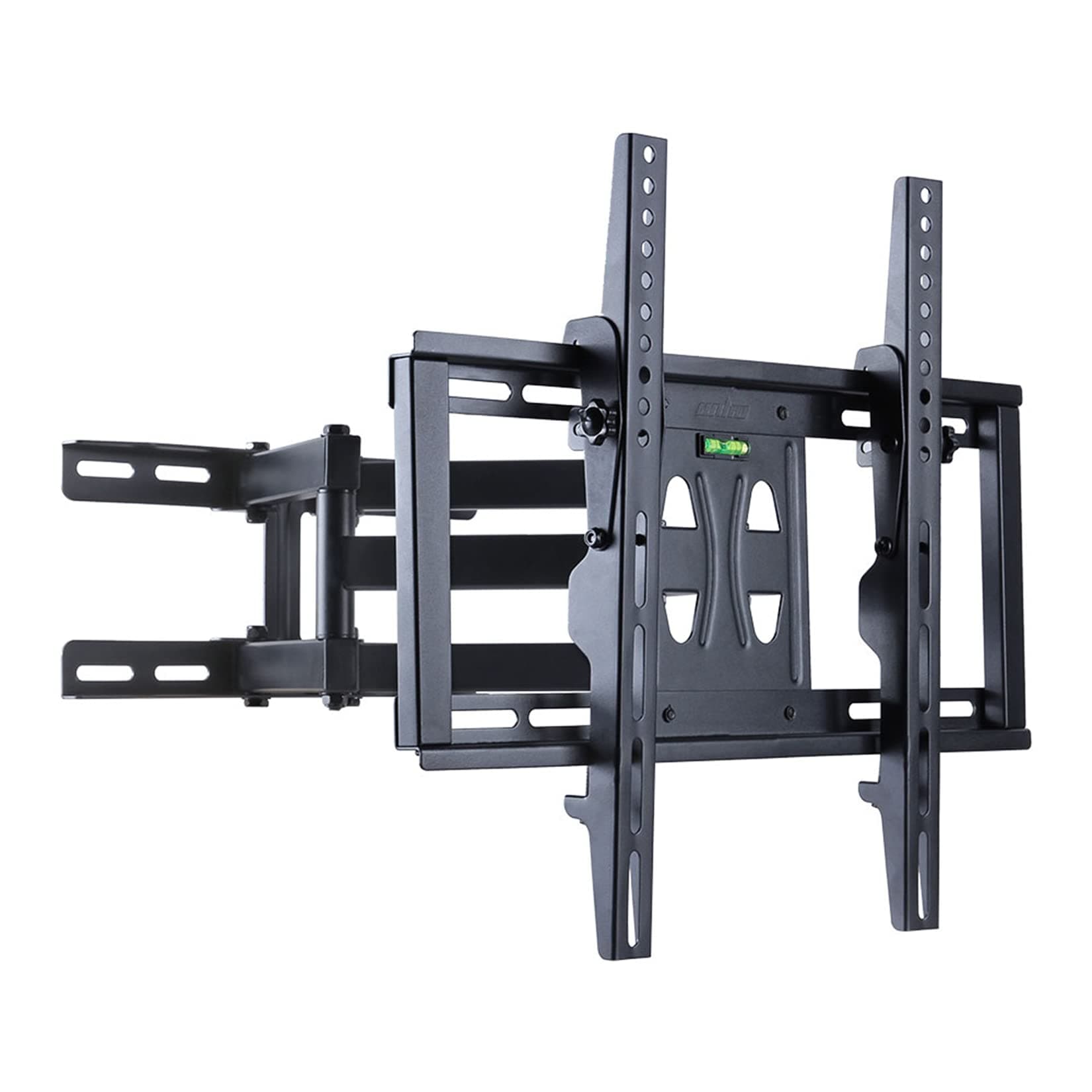 Full Motion Wall TV Mount：TV Wall Bracket with Articulating Arms for 26-55 Inch Led Oled Qled Flat Curved Monitors 180°Swivel Vesa Mount Tilting Down Within 15°Max VESA 400x400mm