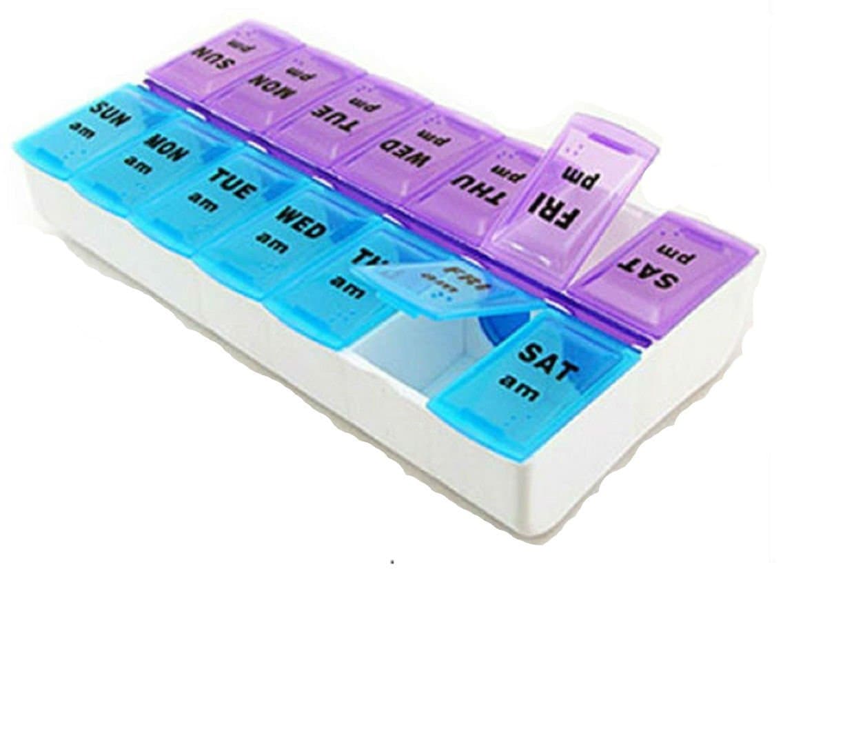 E FAST CE4 New Seven Day AM & PM Pill and Tablet Storage Box with 14 compartments by