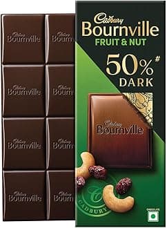 Cadbury Bournville Fruit & Nut 50% Dark Chocolate Bar, 75 Gm