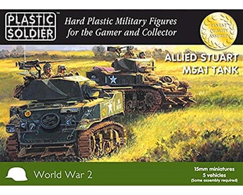 PLASTIC SOLDIEREasy Assembly Stuart M5 Tank 15 mm Miniature