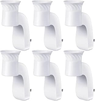 6 Pack Wall Fragrance Plug in Compatible with Bath and Body Works WallFlower Refills, ETL Certified, Rotatable, Precise Scent Adjustable Fragrance Control Diffuser Plug for Home, Office (White)