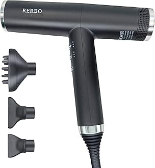 Professional Ionic Hair Dryer High-Speed 110000 RPM Low Noise Temperature Control Portable Negative Ionic Blow Dryer with Diffuser and Concentrator for Home, Travel and Salon