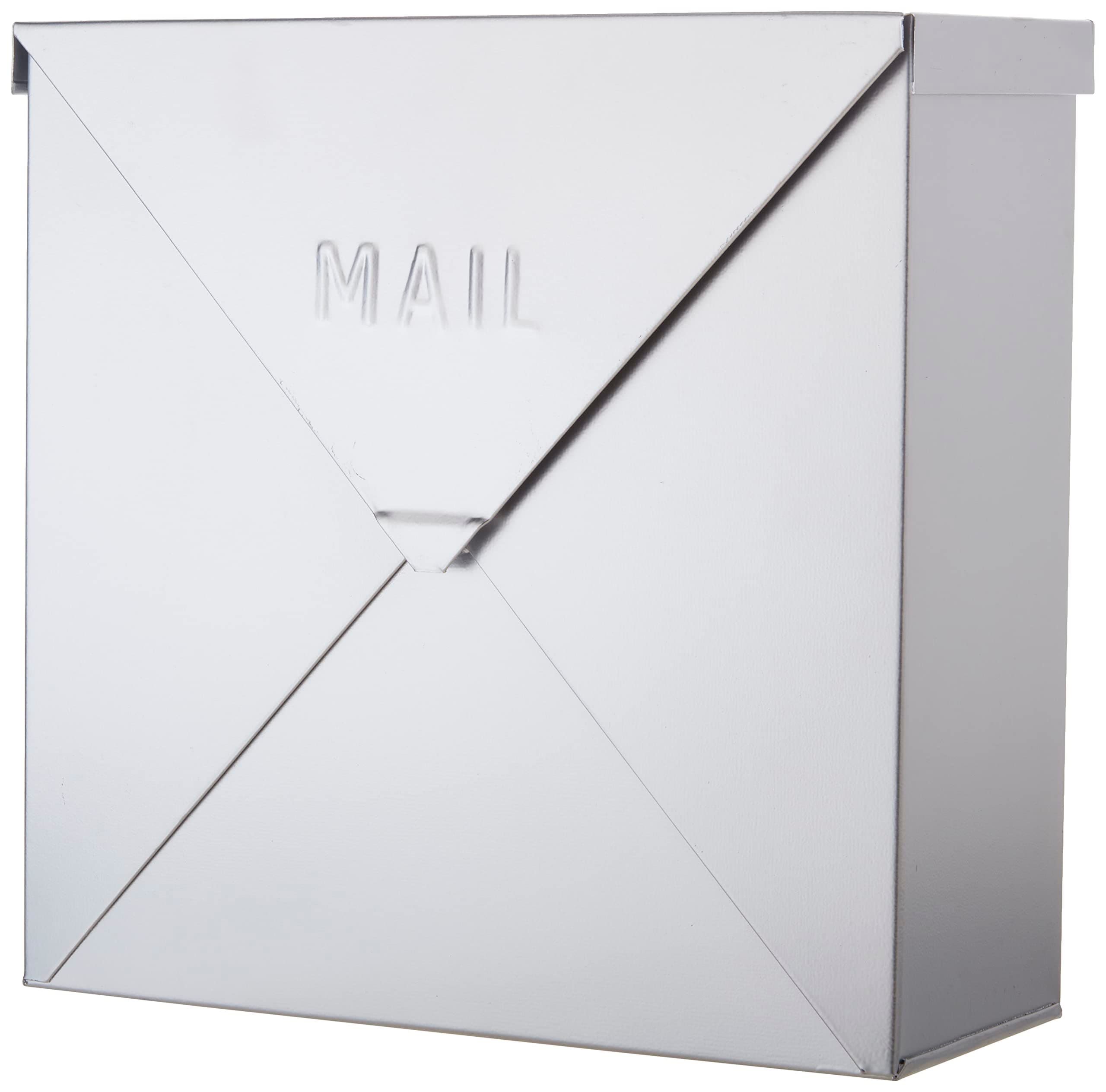 NACHMailboxes for Outside Wall Mount, 10 x 10 x 4 inch Silver Mail Boxes for House Outside, Waterproof Mailboxes for Outside - Chicago Style Mail Box