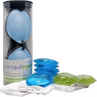 Eye Eco Tranquileyes XL Advanced Warm Compress - Dark Eye Mask for Dry, Irritated Eyes - Combines Moisture and Heat for Comfort and Eye Shade - Blue