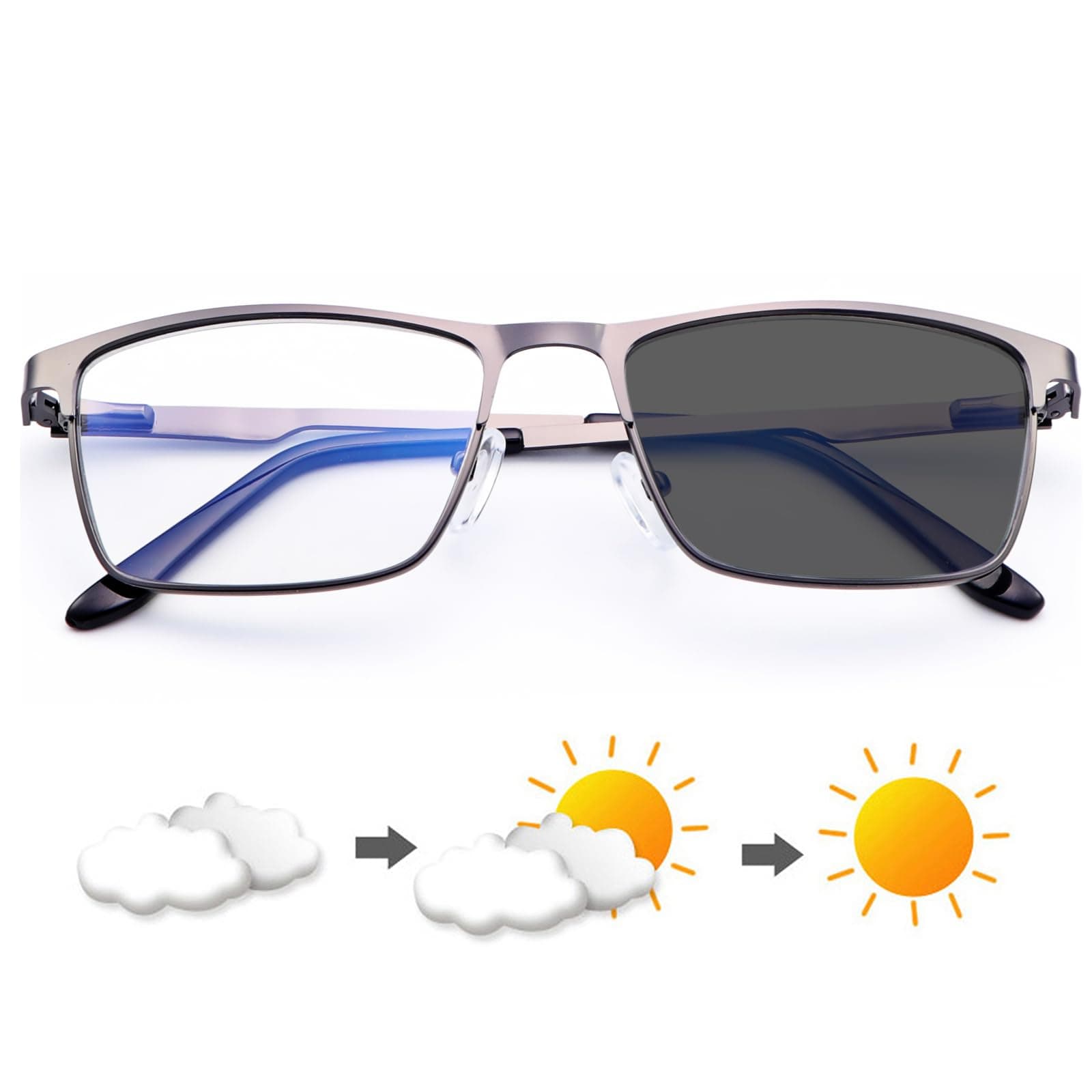 Mens Blue Light Glasses Men Computer Gaming BlueLight Blocking Glasses Metal Anti Eyestrain Clear Lens Eye Protection