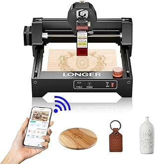 Ray5 mini Laser Engraver, 12000mm/min High-Speed Cutter for Wood, Metal, Acrylic, Leather, DIY CNC, 140x130mm Engraving Area, WiFi, Emergency Stop Safety (2.5W)