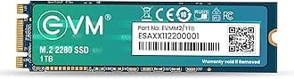 EVM 1TB M.2 SATA SSD 2280 | Internal SSD | Up to 550MB/s Read 370MB/s Write | Laptop Desktop Upgrade Storage | 5 Year Warranty (EVMM2/1TB)