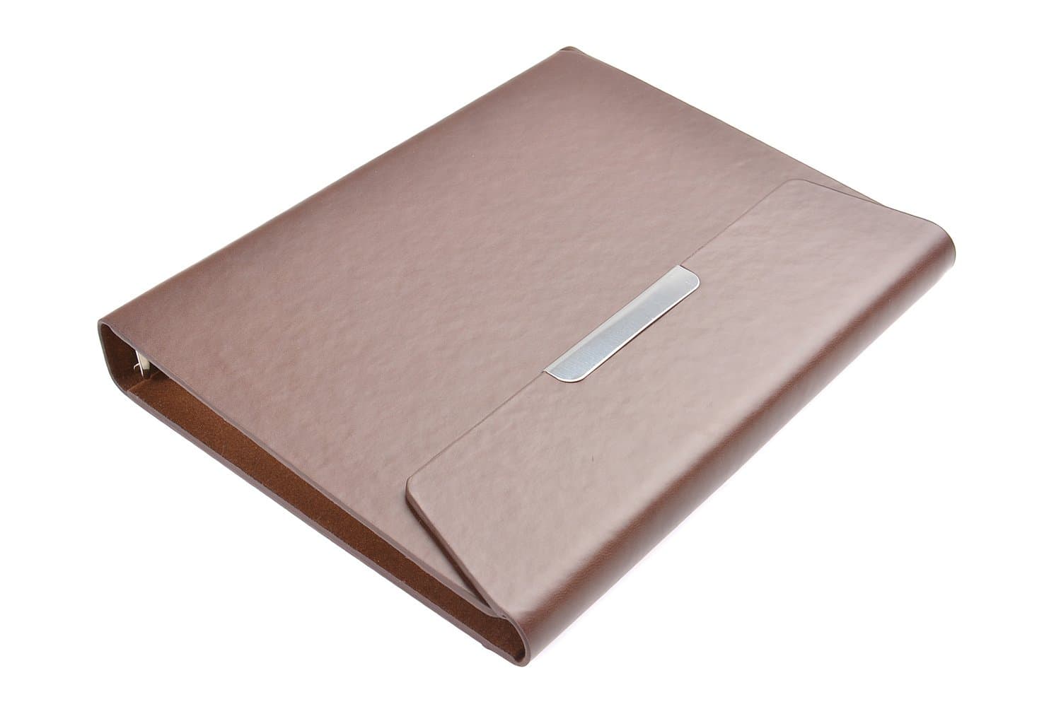 Document folder / Padfolio / Notebook / Conference Folder A5, 9.06 inch x 7.09 inch x 0.79 inch, dark brown leatherette, envelope style, notepad with 30 sheets, Mod. DH-A5-04 (US)