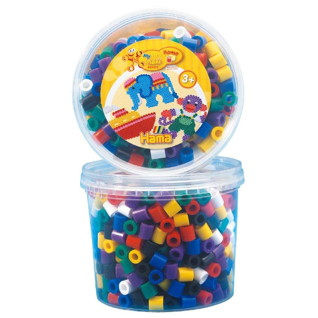 Hama 10.8570 600 Maxi Beads in Tub Solid Mix