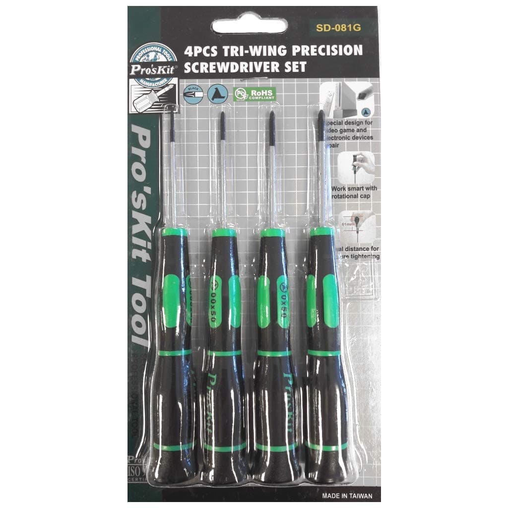 SD-081G Pro's Kit Tri-Wing Precision Screwdriver Set with 4 Pieces