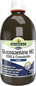 Natures Aid Glucosamine, MSM and Chondroitin Liquid, with Vitamin C, Apple and Blackcurrant Flavour, 500 ml