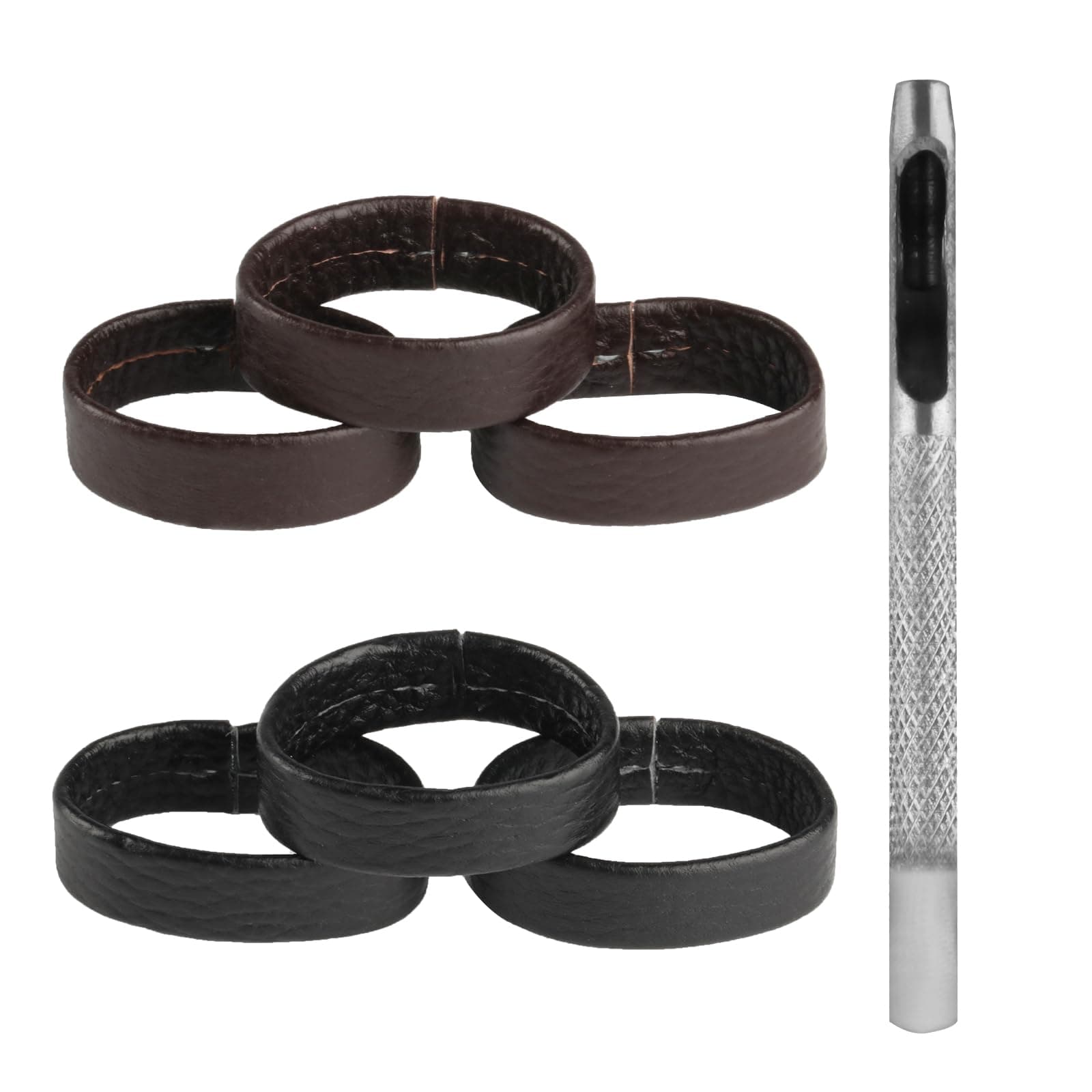 QBXMY77 Pcs Belt Loop Keepers, Cowhide Leather Loop Keeper,Belt Keepers Belt Loops,Belts Straps Holder Retainer Band for 1.1" - 1.57"(28mm-40mm) Wide Belts/Straps,Mens Belt Accessories + 4mm Puncher