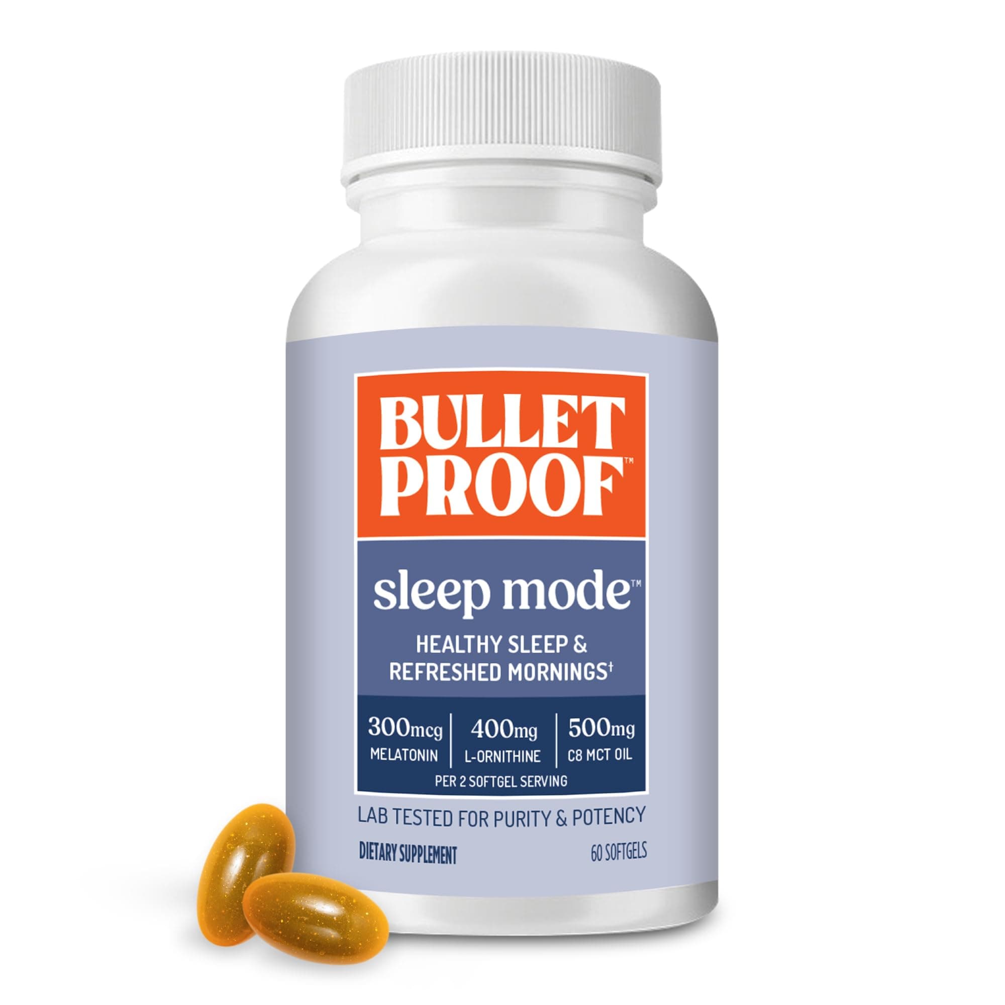 Sleep Mode Softgels, 60 Count, Supplement with Brain Octane C8 MCT Oil to Support Sleep