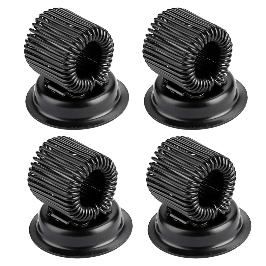 BSTKEY 4 Pcs Magnetic Pen/Pencil Holders with Adjustable Spring Loop, Removable Stainless Steel Clip, Fit Any Size Pens/Markers - Whiteboard, Black