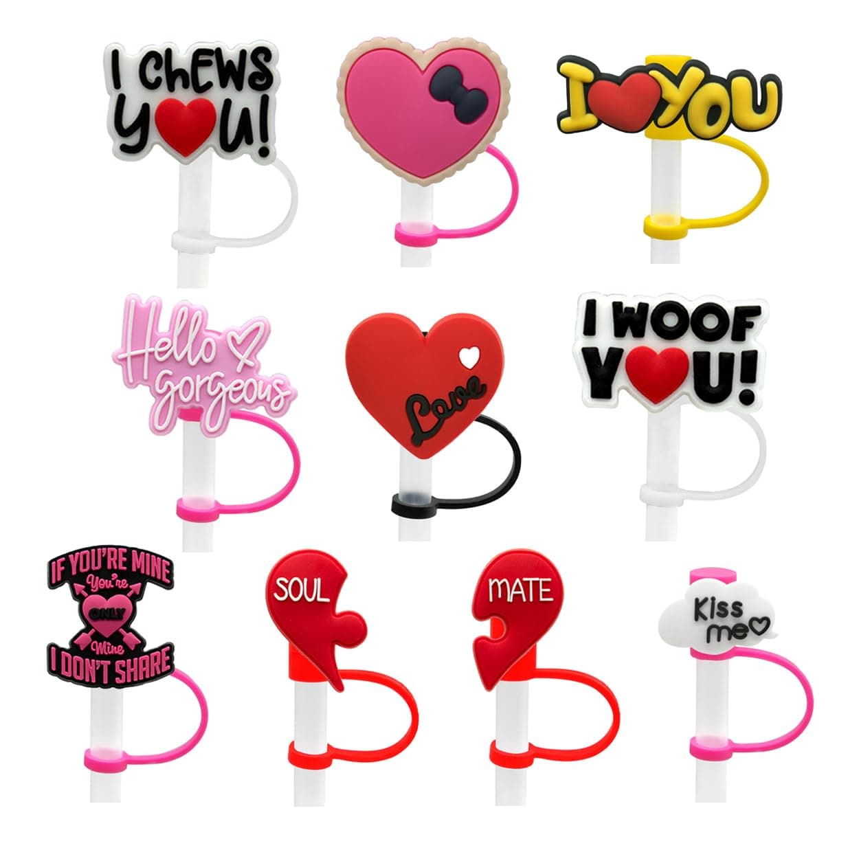 Straw Cover Cap for Stanley Cup,Straw Topper Compatible for 30&40 Oz Tumbler with Handle,10mm 0.11in Dust-Proof Reusable Straw Tips Lids,Straw Tip Covers for Christmas Gifts