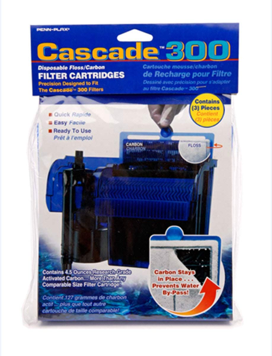 Penn-Plax Cascade 300 GPH Hang On Replacement Media for The Cascade 300 Filter, 3 Pack
