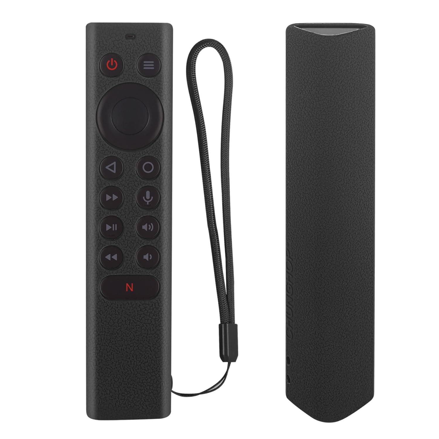 Protective Silicone Cover for NVIDIA Shield TV Pro/4K HDR Remote Controller - Washable Anti-Lost Case With Loop - Black