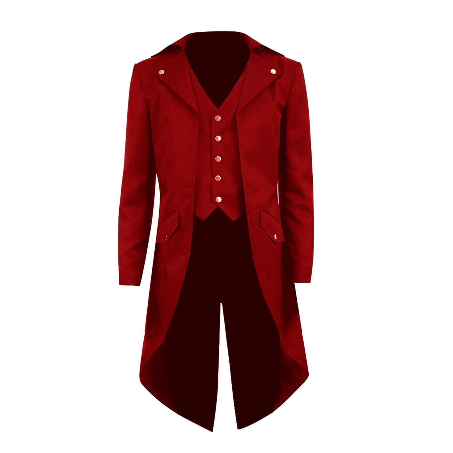 Boys Gothic Tailcoat Jacket Steampunk Long Coat Halloween Outerwear