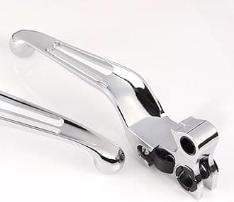 KiWAV Slotted cut Ergonomic hand control levers chrome for Harley 96-07 Dyna Sportster Touring
