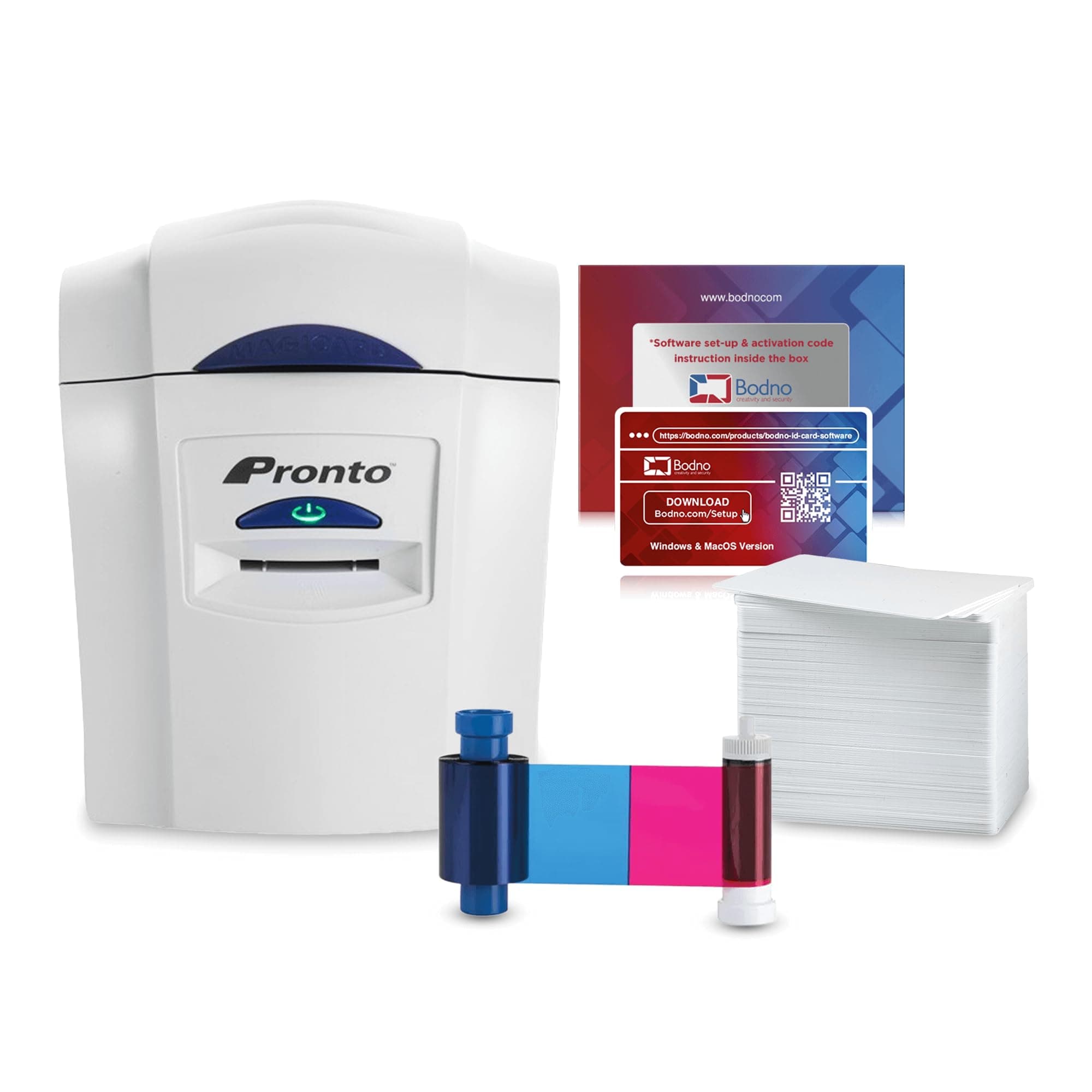 Magicard Pronto ID Card Printer & Complete Supplies Package ID Software - Bronze Edition
