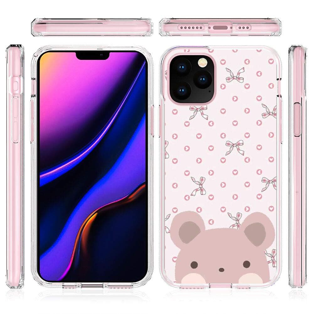 hfijgsj Compatible with iPhone 11 Pro Max 6.5 Inch 2019 Phone Case, Bear Clear Fashion Cute Thin Soft TPU Shockproof Full Protection Back Cover