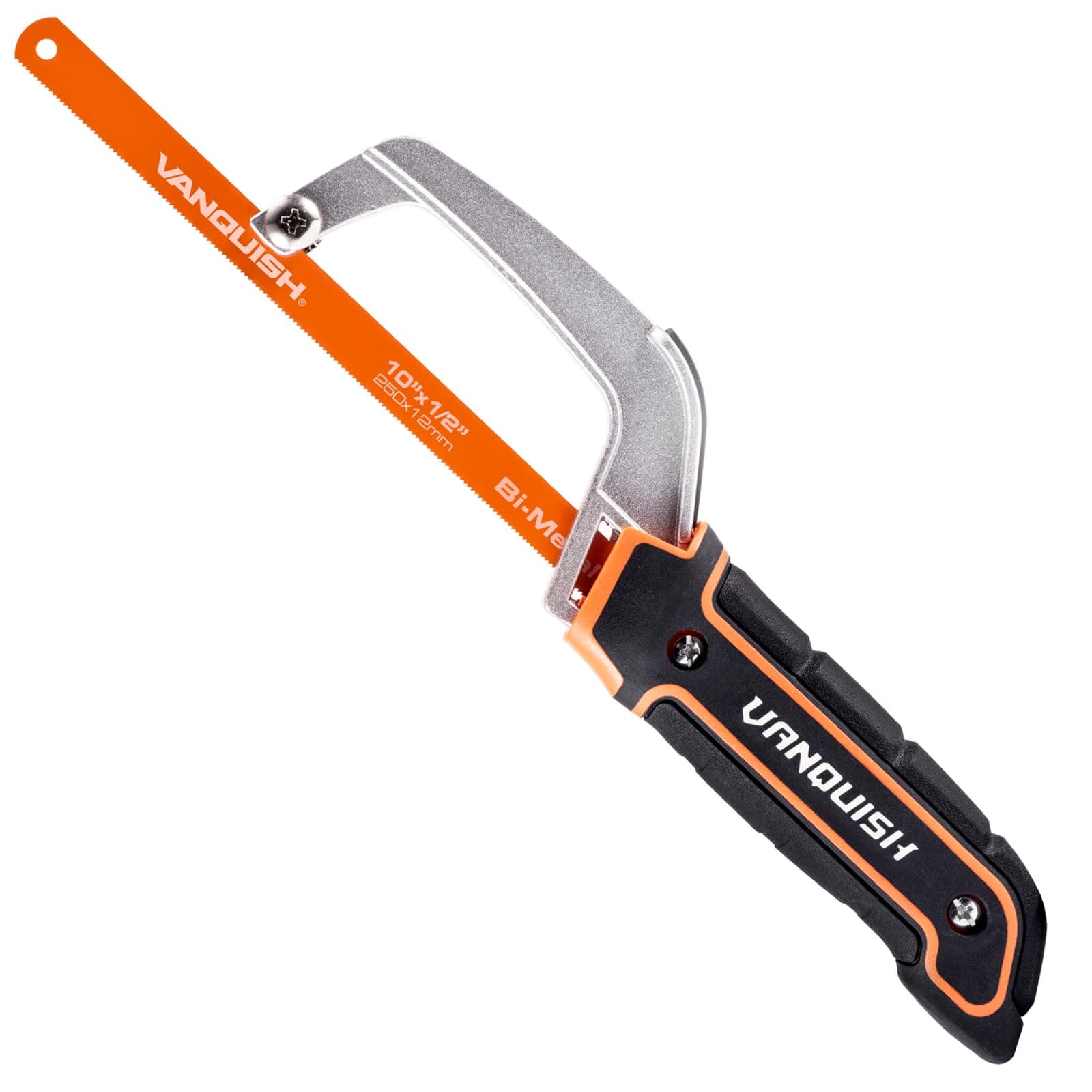 Hacksaw, Compact Hand Operating Hack Saw with 10 Inch Aluminum Frame, Bi-Metal HSS Blades, Suitable for Wood and Metal Mini Hacksaw 4851