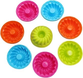 Silicone Baking Cups, 24 Pack Mini Silicone Baking Cake Molds, Nonstick Cupcake Liners, Bpa Free Fancy Dessert Tray - Jelly and Muffin Cups(Inch Size：2.5"x1.6"x1")