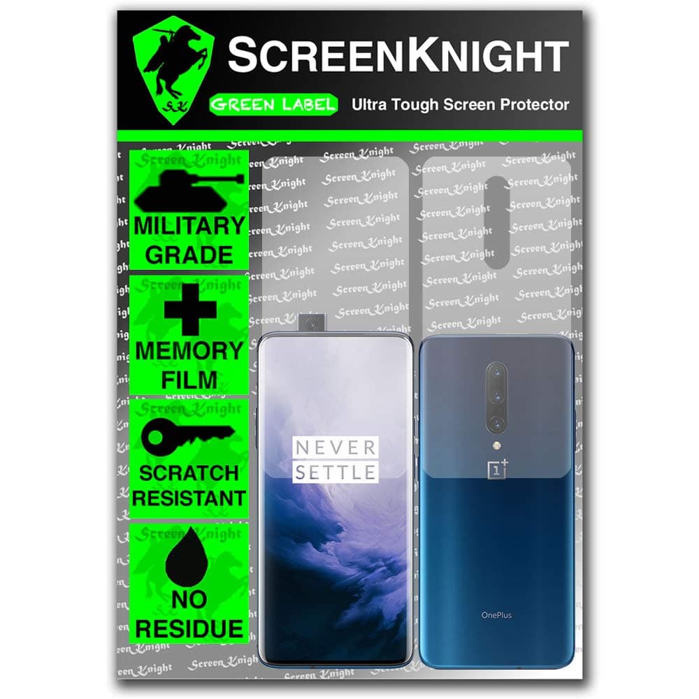 ScreenKnight® OnePlus 7 Pro Screen Protector - FULL BODY Military Shield - Front & Back