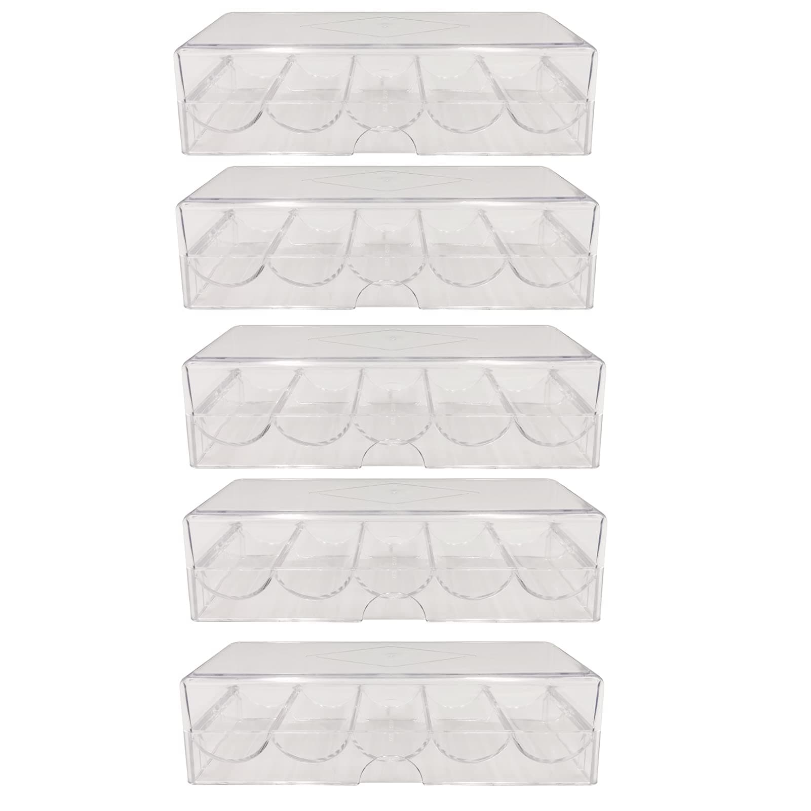 SEETOOOGAMES Poker Chip Tray Rack - Clear Acrylic Casino Chip Holder with lid