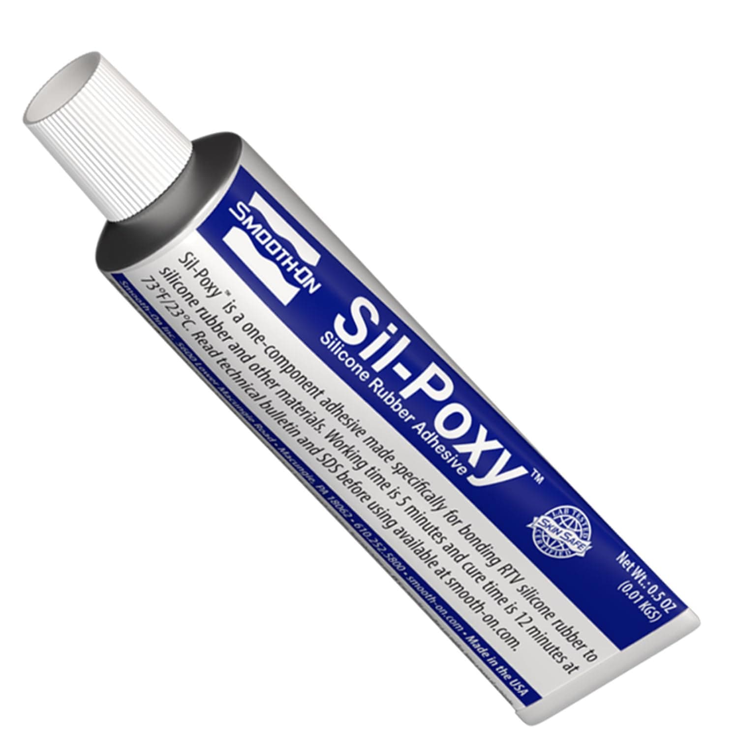 Smooth-On SIL-Poxy™ Rubber Silicone Adhesive, 0.5 oz Tube – Flexible RTV Silicone Glue for Silicone Rubber Repair & Bonding, Strong Waterproof Sealant (Packaging May Vary)
