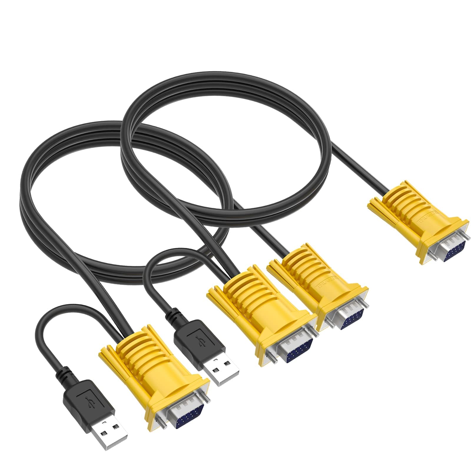 VGA KVM Cable 16ft, USB VGA 2in1 KVM Cable for VGA KVM Switch (2pack, 5m)