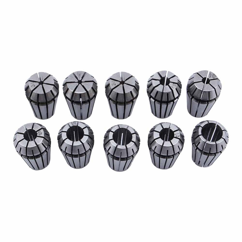 10PCS ER16 1-10mm Spring Collet Set for CNC Workholding Engraving Machine Milling Lathe Tool
