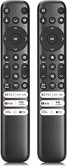 2Pack Remote Control for TCL Google-TV LED UHD QLED FHD HDR Smart TVs, Replacement Remote RC813 for Q550G Q650G Q670G Q750G QM850G S370G S450G S470G S550G (NO Voice)