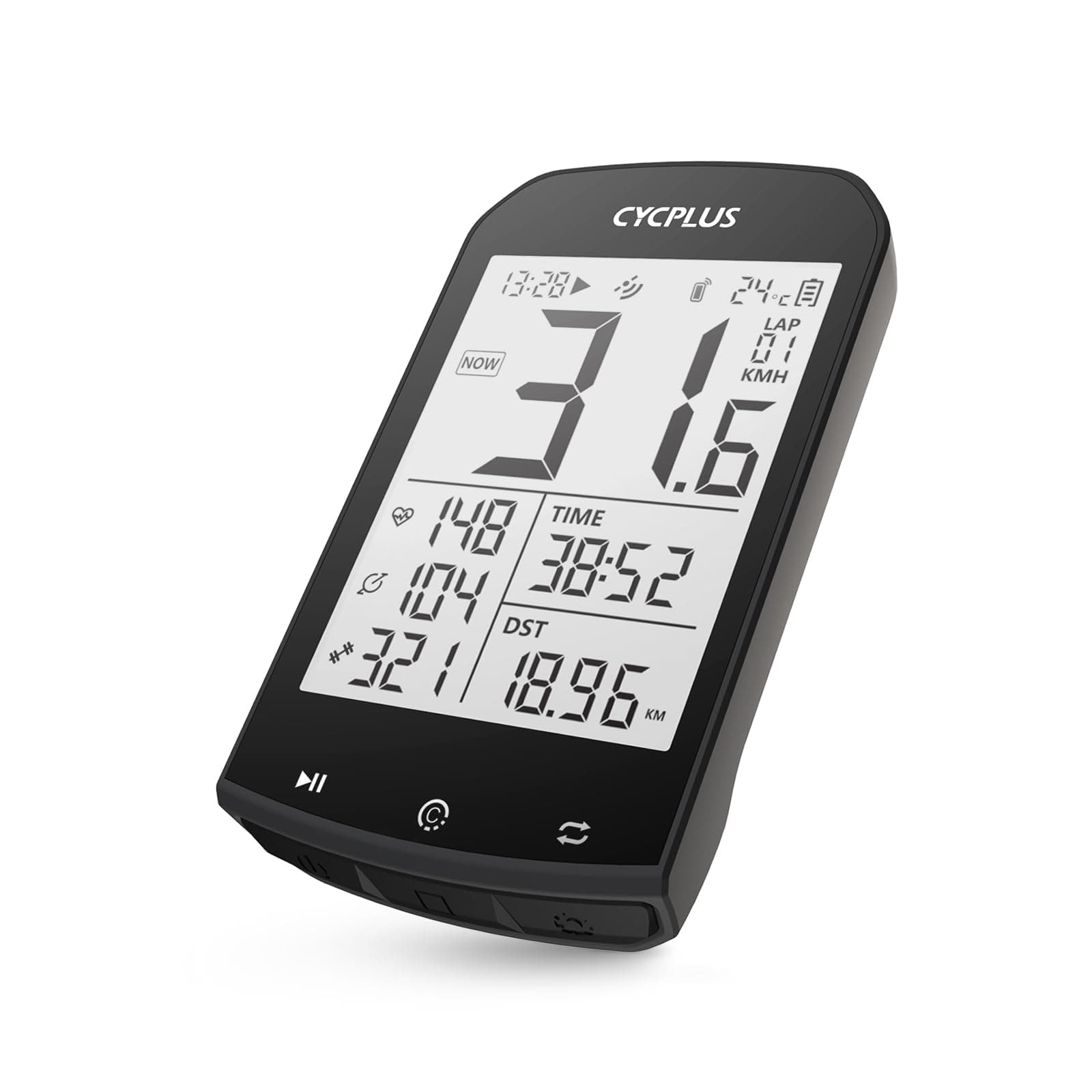 CYCPLUS Bike Computer GPS Wireless, ANT+ Cycling Computer GPS with Bluetooth, Multifunctional ANT+ Bicycle Computer GPS with 2.9 LCD Screen, Bike Speedometer with Auto Backlight IP67