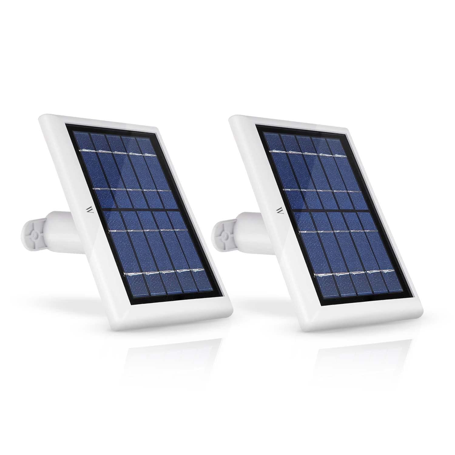- Wasserstein Solar Panel Compatible with Ring Spotlight Cam/Plus/Pro Battery, Stick Up Cam/Pro & Outdoor Cam Plus Battery - Continuous Power for Ring Surveillance Camera (2-Pack, White)