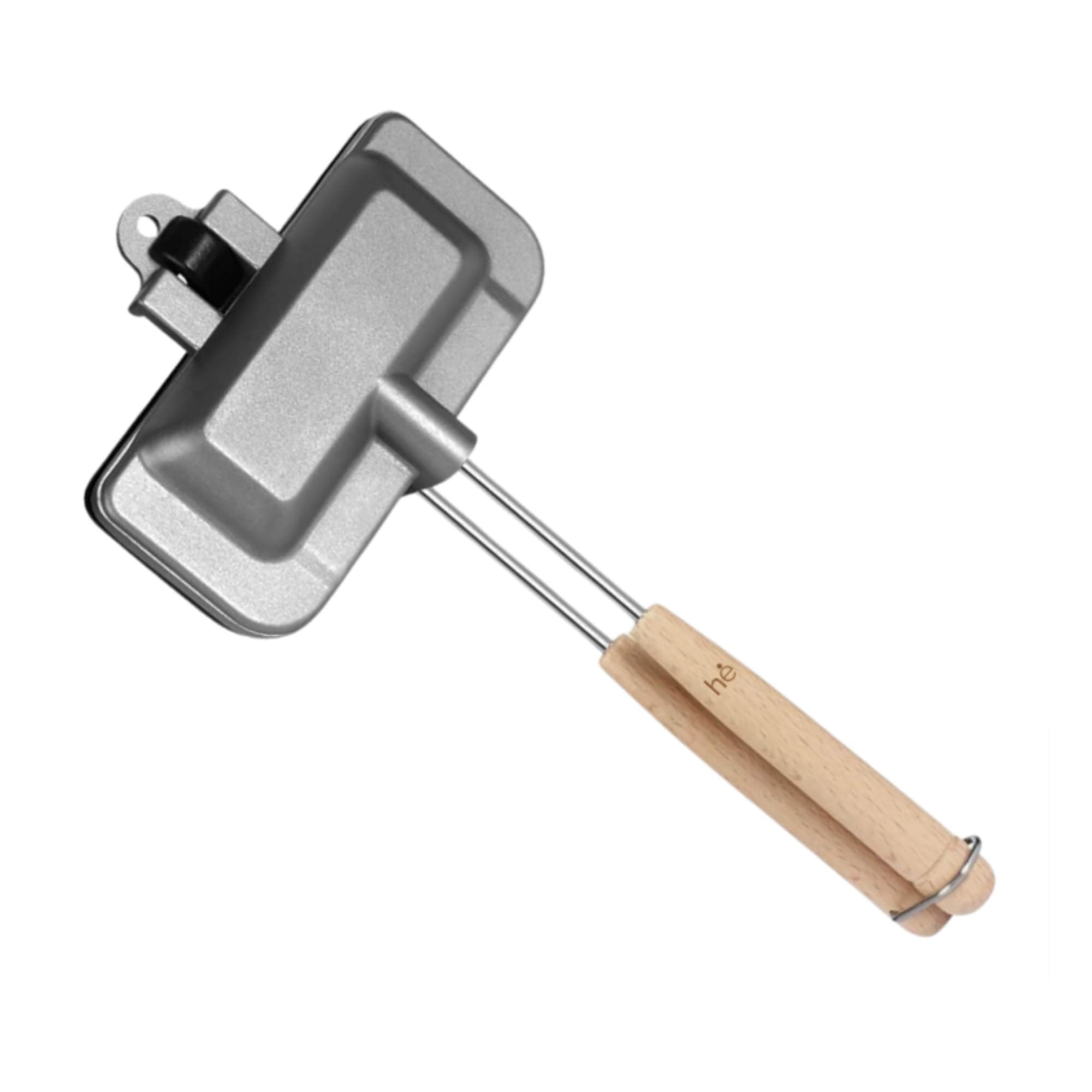 HomeEssentials Double Sided Sandwich Pan - Non Stick Bread Toaster | Removable Handle Grill Pan for Pancakes, Omelets, Bread &Toast | Compatibility with Gas Stoves | Sandwich Toaster (Black)