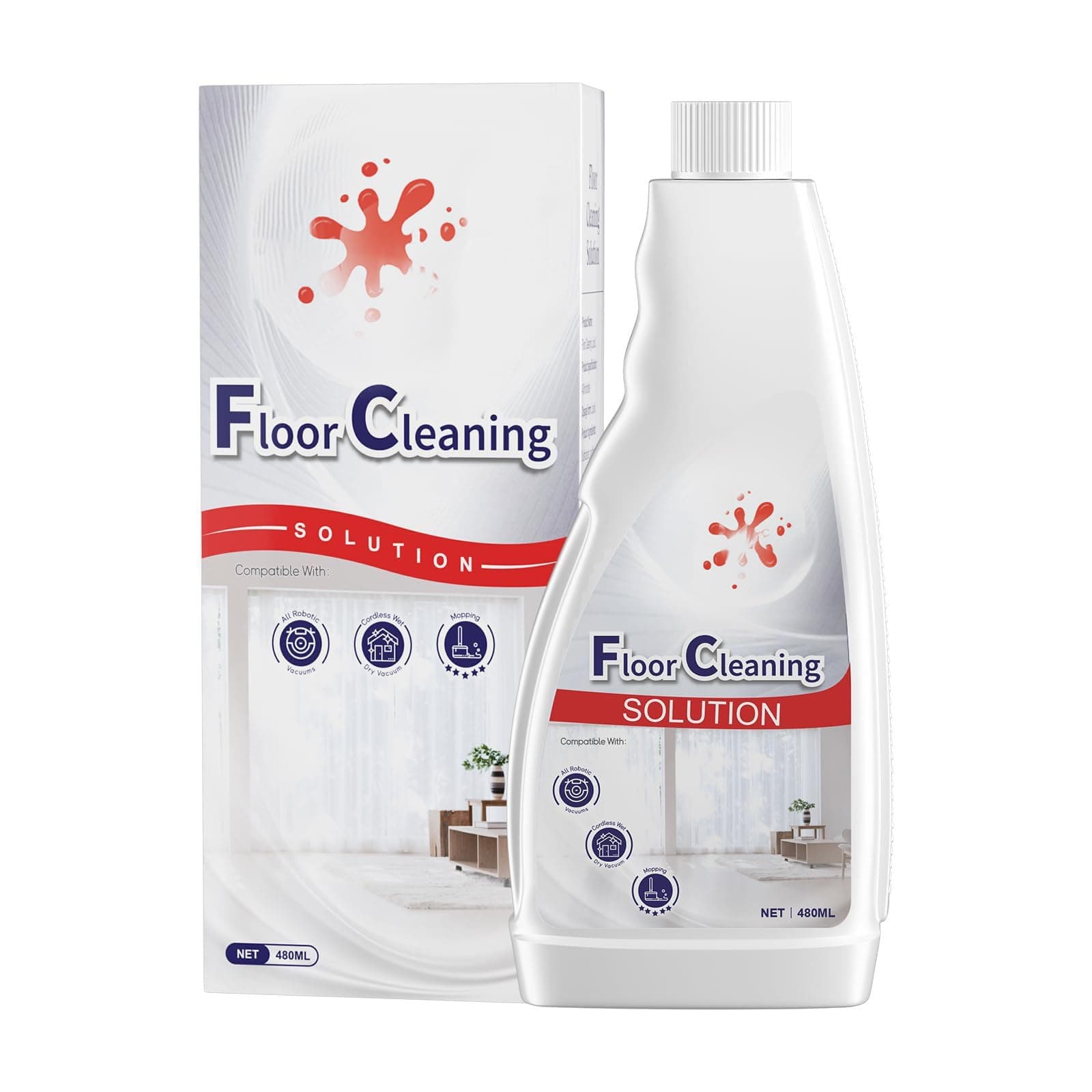 Floor Cleaning Solution Sweet Orange Scent Compatible with Roborock Cleaning Solution, Compatible Robot Vacuums with Mopping and Wet Dry Vacuum, 16.93 FL OZ (1 bottles)