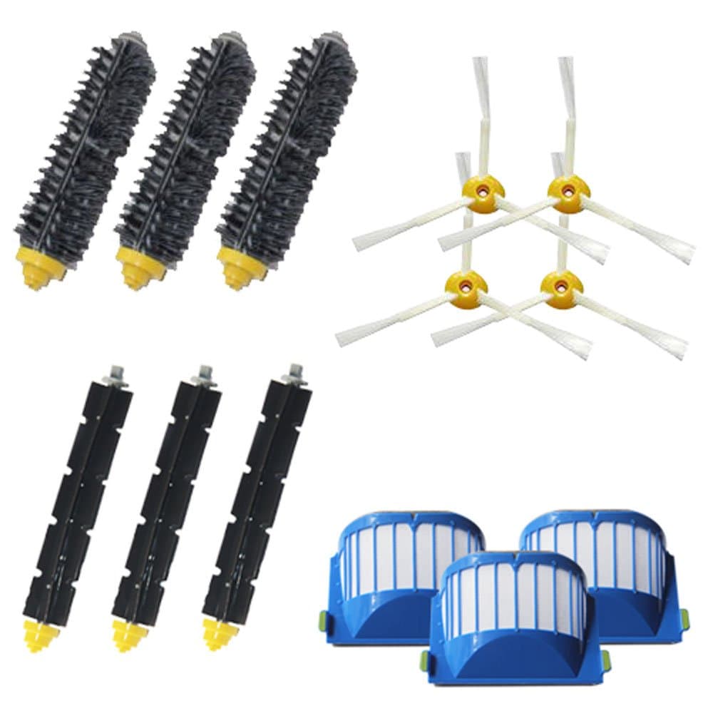 Replacement Parts Kit Includes Bristle & Flexible Beater Brush & Armed-3 Side Brush & Filters for iRobot Roomba 600 Series 614 618 620 630 640 650 651 660 665 670 680 685 690 692 694 695 Vacuum