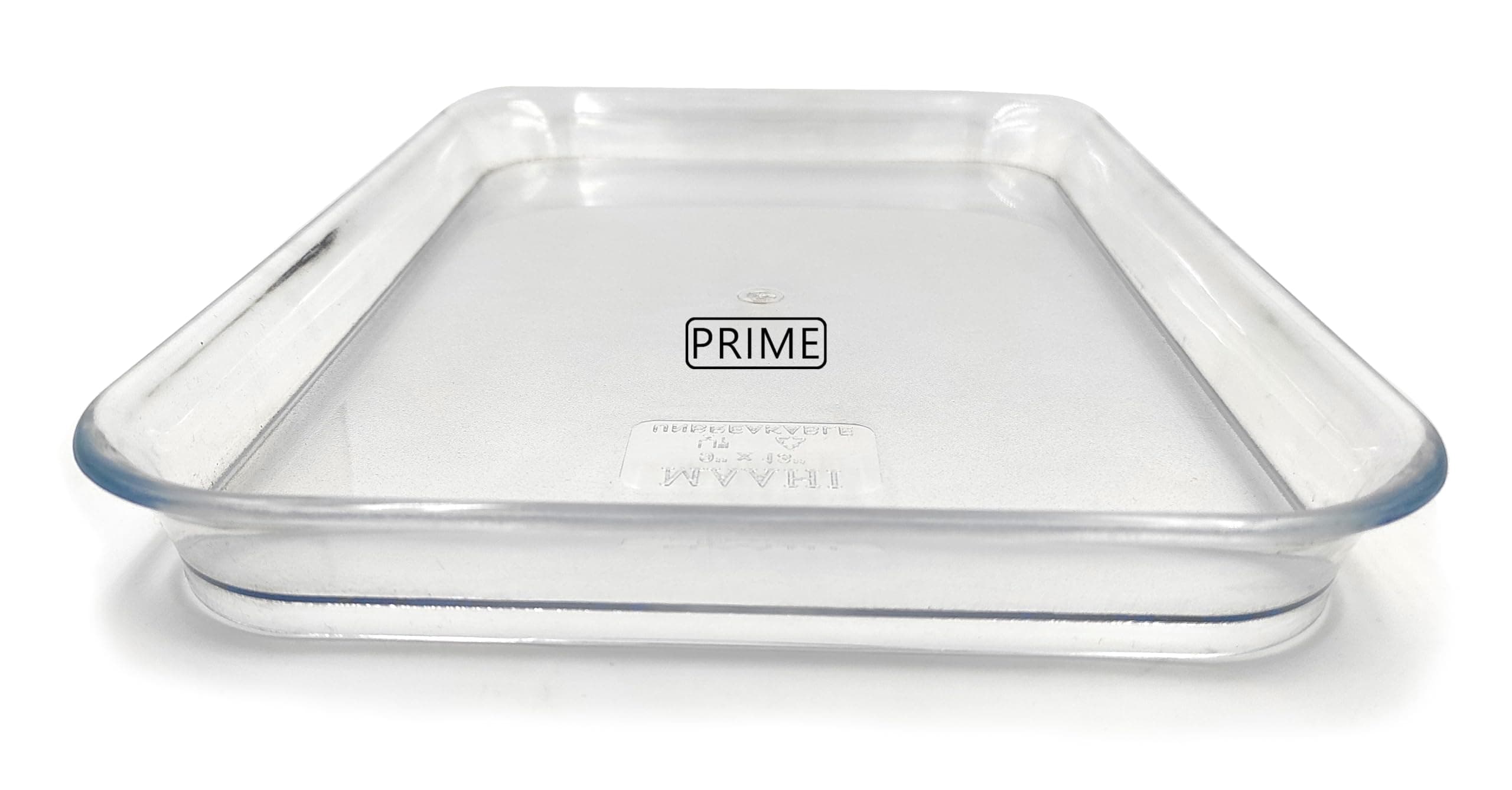 Prime Bakers and Moylders Multipurpose Unbreakable Plastic Serving Tray for Kitchen, Glass Tray Dining Serving Plate (14x10 Inch Round Corners)